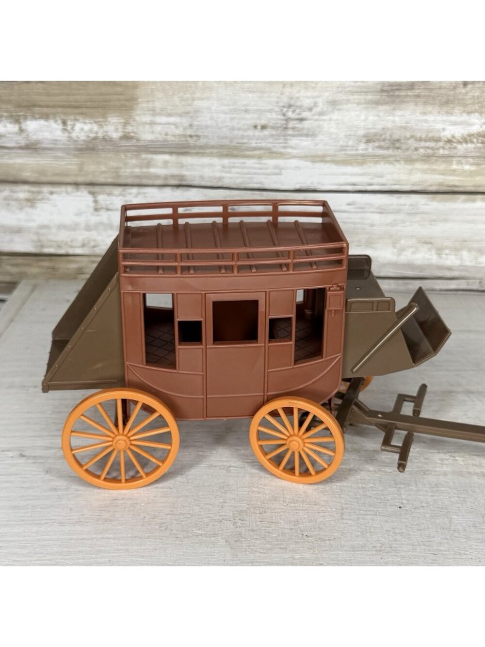 New-Ray Ltd. Brown Plastic Replacement Western Horse Drawn Wagon VGC
